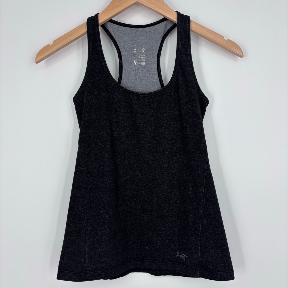 Arc'teryx Tolu Tank Women XS Black Heathered Racerback Athletic Workout Top XS